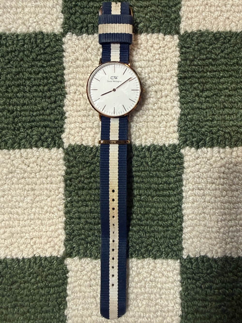 Daniel Wellington Classic Glasgow Rose Gold Watch Navy White 36mm